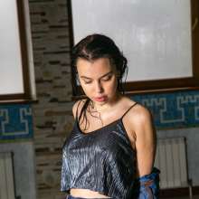 wet.look.me: Wetlook girl swimming in Pool in Fishnet tights and Shorts | Wetlook.biz