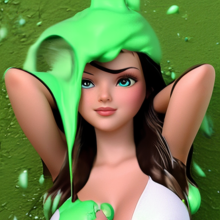 wammypinupart: green slime art!