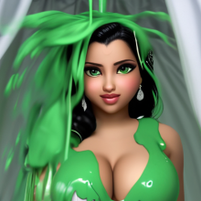 wammypinupart: green slime art!