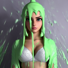wammypinupart: green slime art!