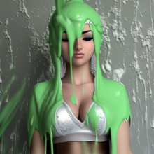 wammypinupart: green slime art!