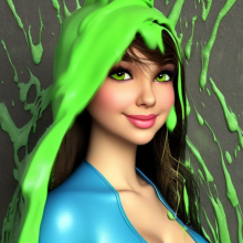 wammypinupart: green slime art!