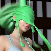 wammypinupart: green slime art!