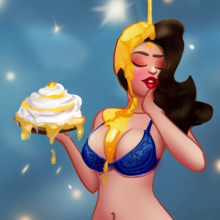 wammypinupart: flirty, dirty and dessert-y (pinup cartoons)