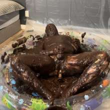 MissNoire - EffToy: Messy Sissy Anal Training in Chocolate Batter