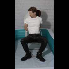 WamtasticUK: Adam Messy in Real Leather Trousers