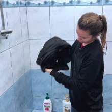 Wet Live Team: Anastasia in High Nikes and Many Layers of Clothing