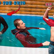 Wet Live Team: Artem Got Completely Wet in the Pool and Rip His T-shirt