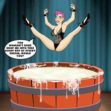 rtgdes1gner: Quick comic of Creamy getting dunked in cream
