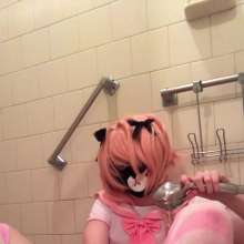 Ellie UwU: Femboy Astolfo Cosplay Wetlook Shower Play