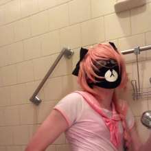 Ellie UwU: Femboy Astolfo Cosplay Wetlook Shower Play