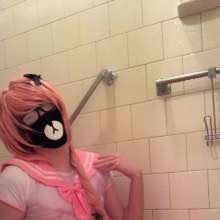 Ellie UwU: Femboy Astolfo Cosplay Wetlook Shower Play