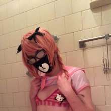 Ellie UwU: Femboy Astolfo Cosplay Wetlook Shower Play