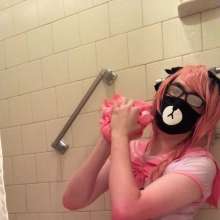 Ellie UwU: Femboy Astolfo Cosplay Wetlook Shower Play