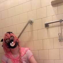 Ellie UwU: Femboy Astolfo Cosplay Wetlook Shower Play
