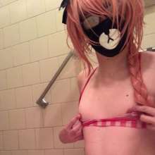Ellie UwU: Femboy Astolfo Cosplay Wetlook Shower Play