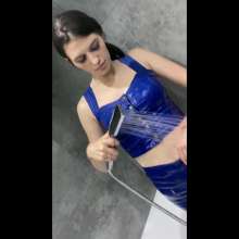 WetPlace: Gorgeous Inna Taking Shower In Blue Skirt