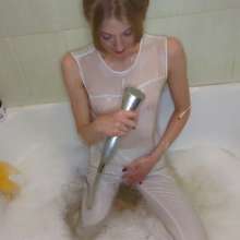 WetPlace: Lovely Nastya Shower In White Clothes
