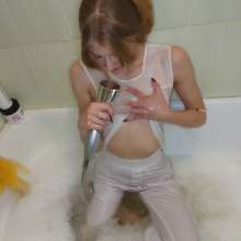 WetPlace: Lovely Nastya Shower In White Clothes