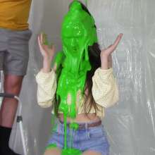 Miss Nicole: Marsha Is Gunged and Pied in Her Summer Outfit
