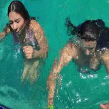 JohnWam: Outdoor: Candy and Natti in a Public Pool