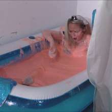 RevSlymsford: Sexy French Maid Louise Falls In The Gunge Pool (Ends Nude)
