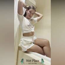 WetPlace: Stunning Anny Shower In White Shorts