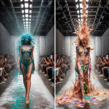 Bobographer: Dissolving fabric fashion show--Lingerie