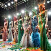 Bobographer: Dissolving fabric fashion show--Evening Gowns