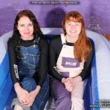 DungeonMasterOne: Honeysuckle and Miss Abigail get drenched in dungarees in the dungeon pool!