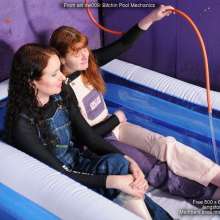 DungeonMasterOne: Honeysuckle and Miss Abigail get drenched in dungarees in the dungeon pool!