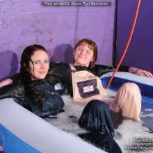 DungeonMasterOne: Honeysuckle and Miss Abigail get drenched in dungarees in the dungeon pool!