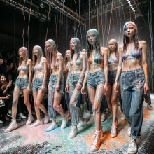 Bobographer: Dissolving fabric fashion show--casual