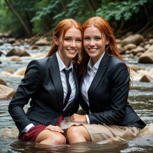 soakher: The office ladies had a business meeting down by the river...