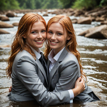 soakher: The office ladies had a business meeting down by the river...
