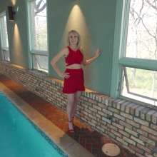 WetlookFashion: Angel Enjoys a Swim Wearing a Sexy Mini Skirt Outfit