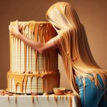 splathair2020: AI Messy Peanut Butter part 2... Blondes