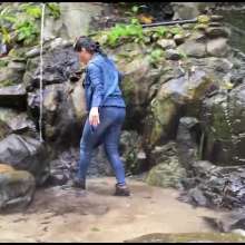 Wam Bagheera Studio: Bagheera Gets Wet in The River Dressed in Jeans