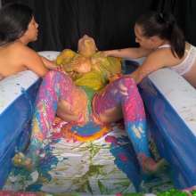 RevSlymsford: BBW Gaby Pampered At The Messy Slime and Caramel Spa