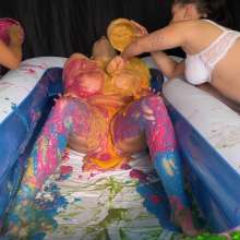 RevSlymsford: BBW Gaby Pampered At The Messy Slime and Caramel Spa