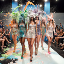 Bobographer: Dissolving fabric fashion show -