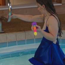 WildThang: Blue Satin Wedding Guest Goes for a Swim