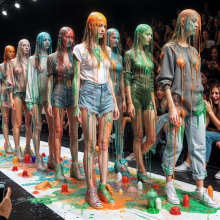 Bobographer: Dissolving fabric fashion show--casual