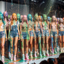 Bobographer: Dissolving fabric fashion show--casual