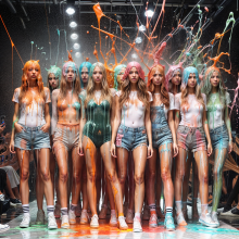 Bobographer: Dissolving fabric fashion show--casual