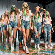 Bobographer: Dissolving fabric fashion show--casual