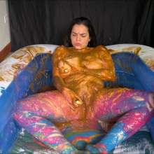 RevSlymsford: Gaby Has A Luxurious Dildo Wank In Mucky Slime and Caramel