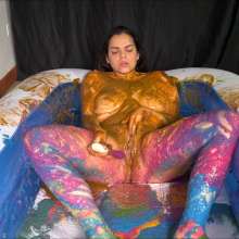 RevSlymsford: Gaby Has A Luxurious Dildo Wank In Mucky Slime and Caramel