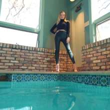 WetlookFashion: Gigi Gets Wet Wearing Leggings and a Sweater