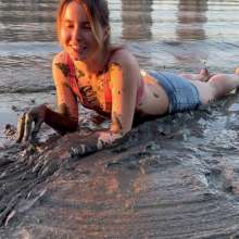 Wet_look_elena: Inna River and Mud